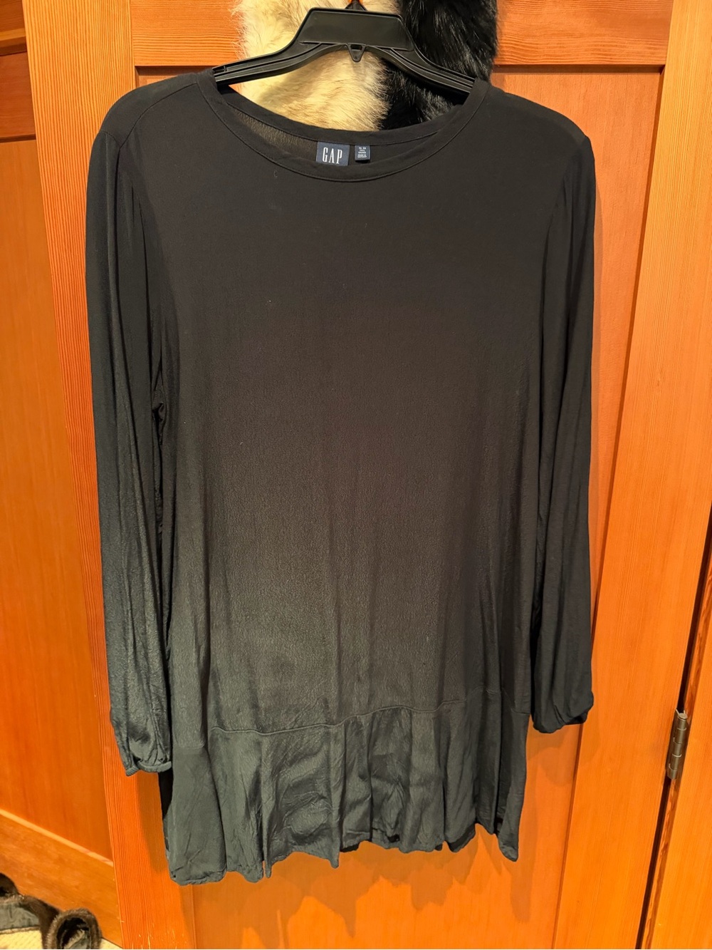 GAP Black Long Sleeve Peplum Tunic